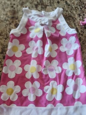 Sz 5T Gymboree Mod Pink Daisy Tank Dress with White Flowers
